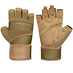 Unisex Half Finger Gym & Fitness Training Gloves - L(20-22cm) (Army Green)