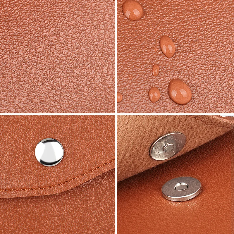 PU Leather Portable Case for Mobile Charger Earphone USB Data Cable Bag Travel Mouse Cable Electronic Accessories Storage Pouch