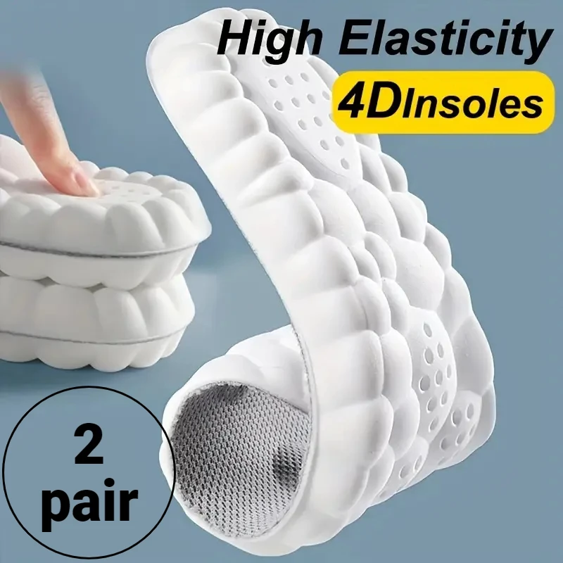 

2pair 4D Massage Insoles Super Soft Sports Shoe Insole for Feet Running Baskets Shoe Sole Arch Support Orthopedic Inserts Unisex