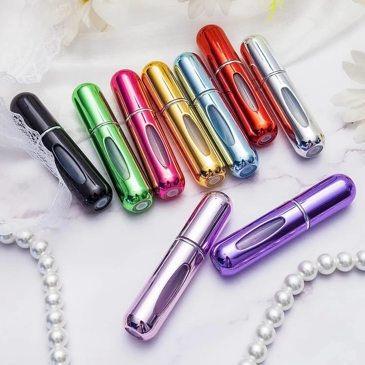 1PC Mini Refillable Perfume Bottle Atomizer Aluminum Spray Portable Portable Travel Liquid Container Cosmetics Dispenser Tool 3