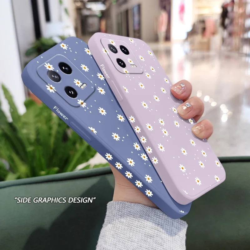 Floral Daisies Liquid Silicone Phone Case Cover