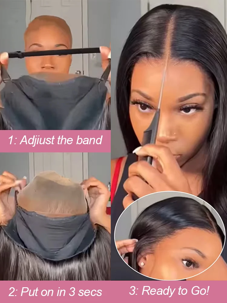 Human Hair Wig 40 50 Inches Human Hair Wig 13x6 HD Bone Straight Human Hair Lace Frontal Wigs 7x5 Glueless Wig Ready To Wear Pre Cut