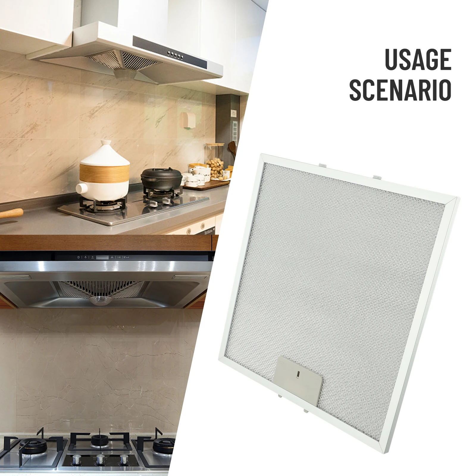 

Silver Range Hood Filter Metal Mesh Extraction Ventilation Filter For Kitchen Range Hood Cleaning Accessories