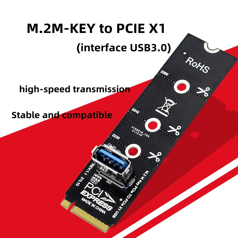 

Адаптер для PCI Express PCI-E x1, 1 шт., 8 Гбит/с, NGFF M.2 на USB 3,0