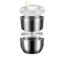 Salad Spinner Drainer Spin Dryer Washer Dehydrator Dewatering Washing Machine Fruit Vegetable Cleaner Tool Stainless Steel 1