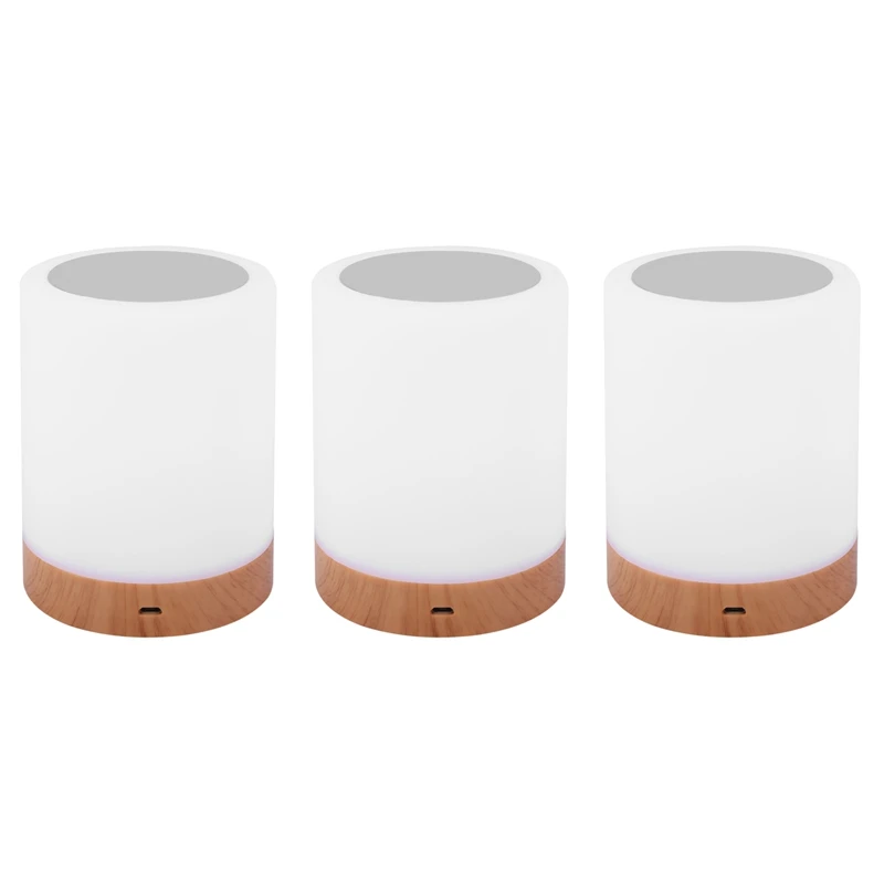 

3X Night Light, Touch Lamp For Bedrooms Bedside Lamps With Rechargeable Battery Dimmable 2800K-3100K Color Changing RGB