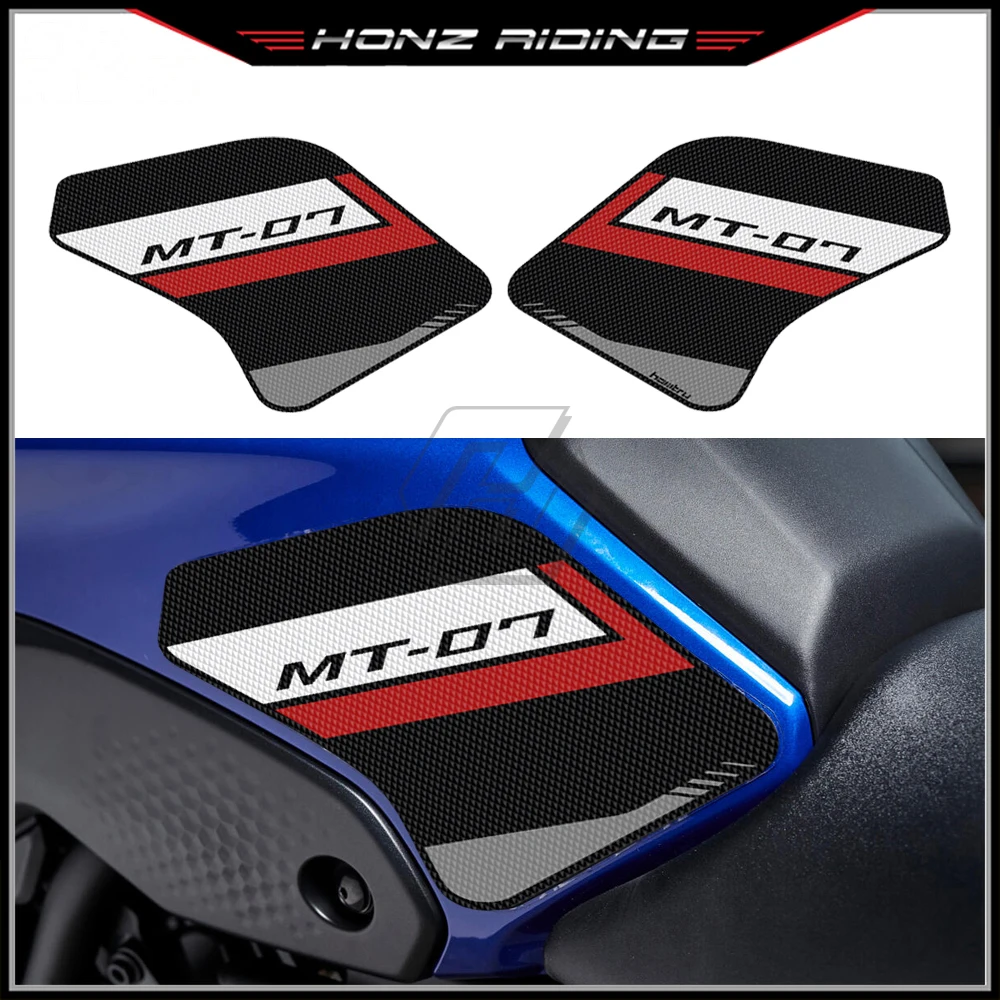 For Yamaha MT-07 2021-2022 Sticker Motorcycle Accessorie Side Tank Pad Protection Knee Grip Mat