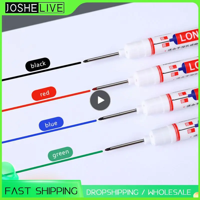 

Red/Black/Blue/White Ink Long Head Markers Bathroom Woodworking Decoration Multi-purpose Deep Hole Marker Pens