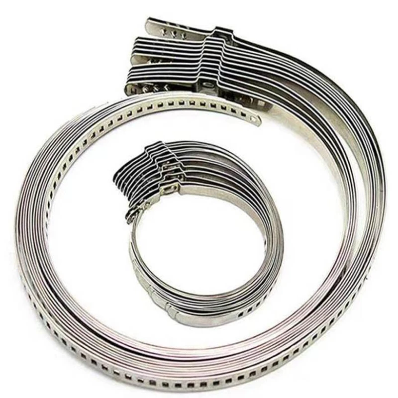 5pcs/10pcs Universal Stainless Steel Axle Cv Joint Boot Crimp Clamp Kit