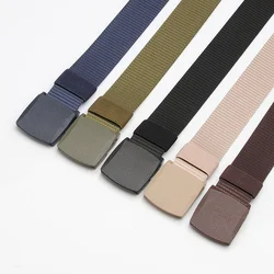 Canvas Men's and Women's Youth Non Metal Automatic Buckle Leisure Outdoor Student Military Training Trouser Belt Popularity