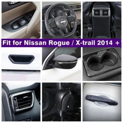 Garniture de couvercle de panneau de tête d'engrenage pour Nissan x trail T32 Rogue 2014 – 2020, aspect Fiber de carbone 