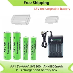 High - Capacity Rechargeable AA & AAA Battery Set with Charger (2 PCS -charger box)