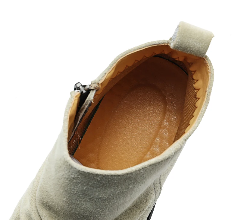 Chelsea-Stiefel aus echtem Leder für Herren, Business, formelle Stiefeletten mit spitzer Zehenpartie und seitlichem Reißverschluss, klassisches minimalistisches Design, rutschfest – Detail 15