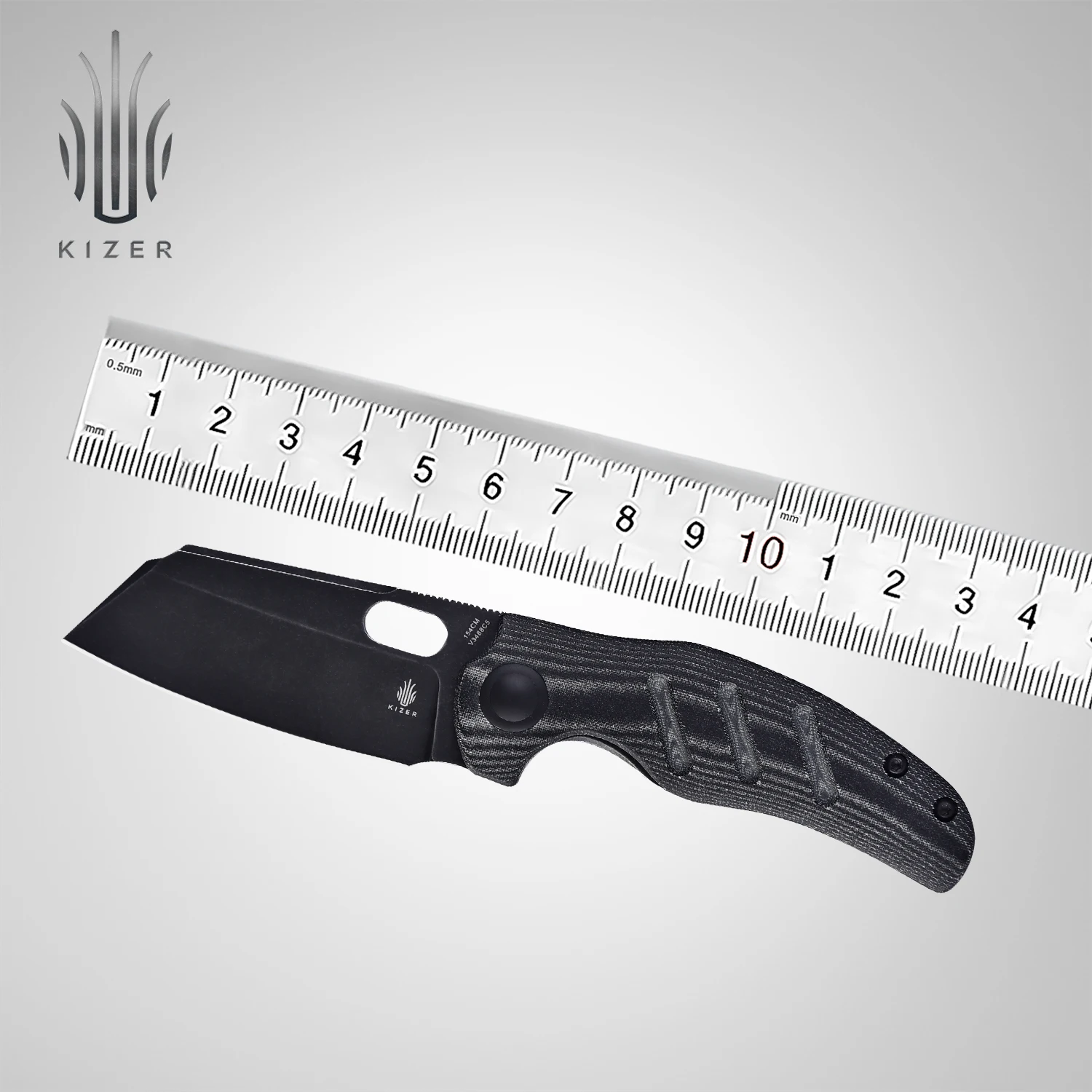 

Kizer Survival Knife C01C Mini V3488C5 High Quality Tactical Knife 2021 New Black 154CM Stonewashed Blade & Micarta Handle