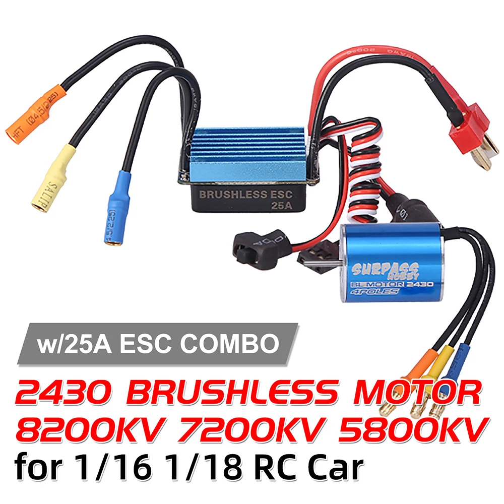 Surpass Hobby Rc Motor 2430 8200Kv 7200Kv 5800Kv Motor Per 1/18 1/16 Hsp Redcat Traxxas Hpi Tamiya Rc On-Road Off-Road Car Truck