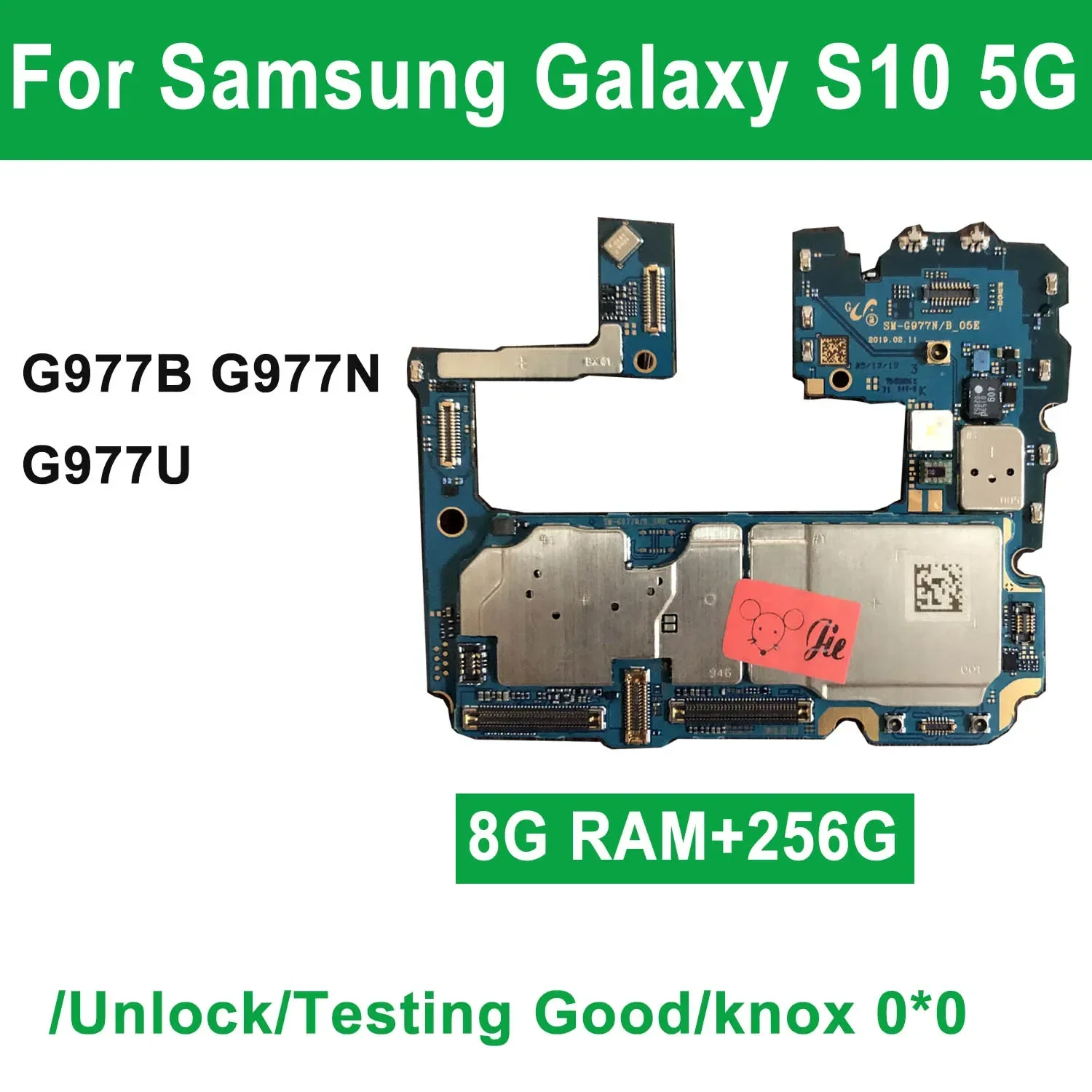 삼성 갤럭시 S10 5G G977B G977N G977U용 좋은 메인보드, IMEI 잠금 해제됨, 깨끗한 IMEI, 로직 보드 256..