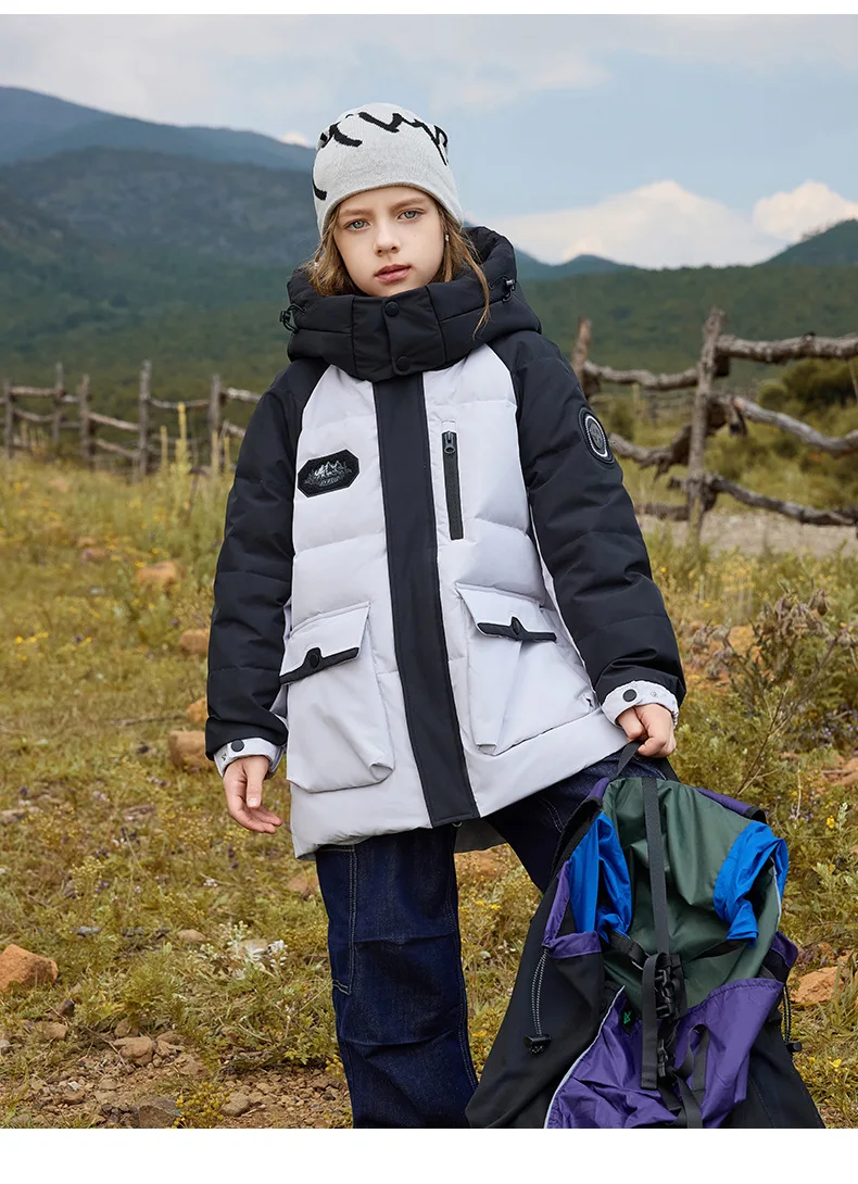OLEKID 2025, Russland Winter Kinder Daunenjacke mit Kapuze, dicke warme Daunenjacke für Teenager, 5–14 Jahre, Kinder, Jungen, Parka, Oberbekleidung – Detail 15