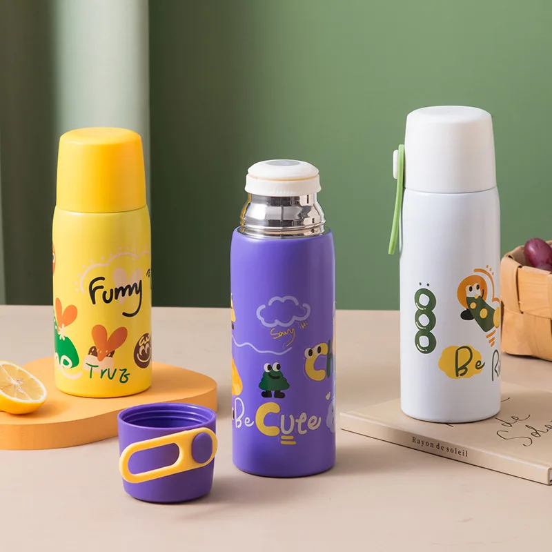 

316 Stainless Steel Thermos Bounce Lid Insulation Cup Creative Outdoor Portable Children's Pot with Lifting Rope Water Bottle
