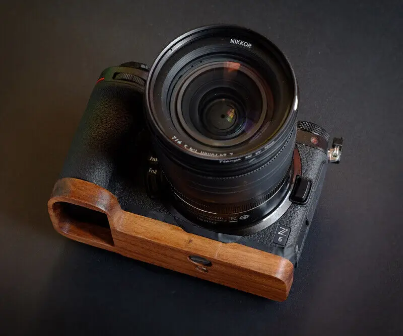 Ebony Walnut Wood Camera Handle Grip For Nikon Z7 Z6 Z5 II Handmade