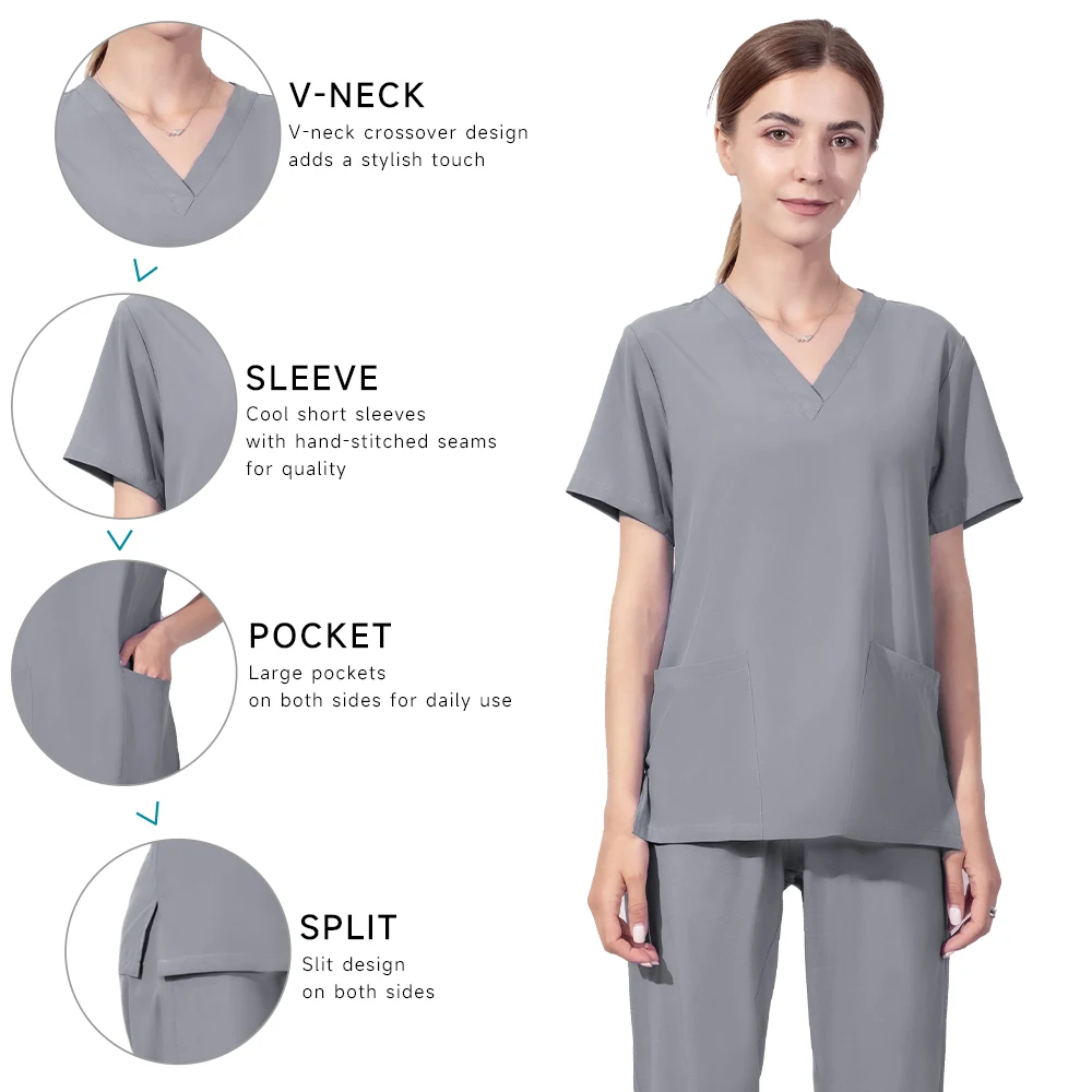 Medical Nurse Uniforms Women Scrubs Sets Thin and Light Clothes Dentistry Surgical Uniform Pet Grooming Hospital Doctor Workwear