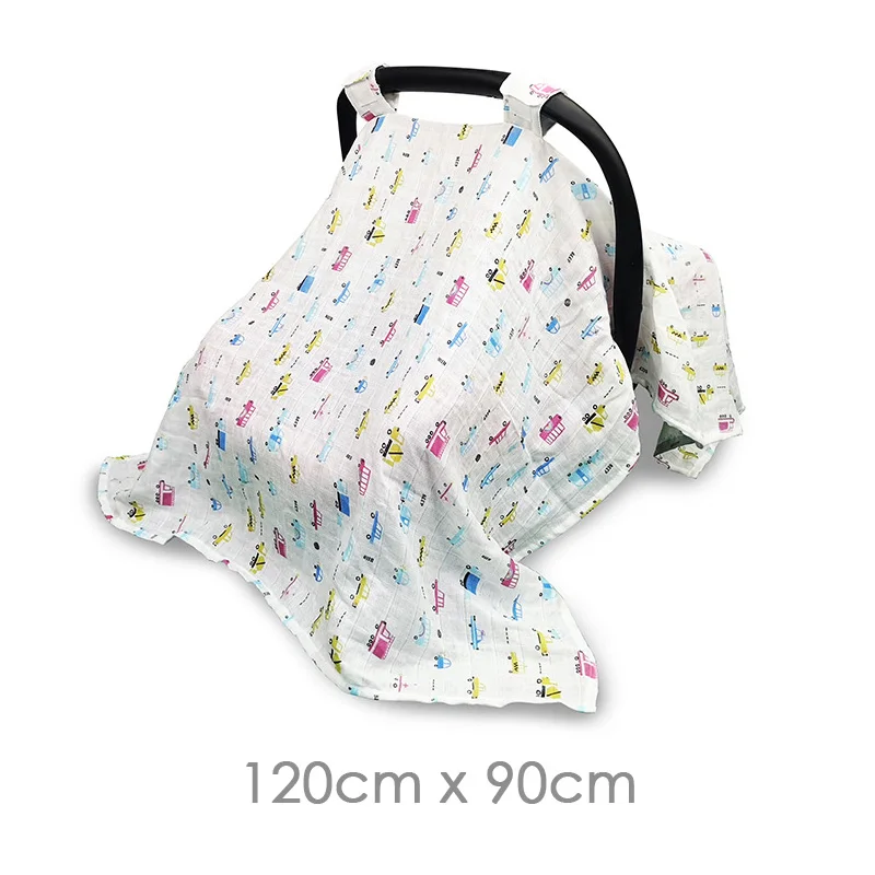 Baby Strollers medium 100% Cotton Muslin Stroller Car Seat Cover Breathable Sun Shade Canopy Dustproof Blanket Nursing Cover Baby Stroller Accessories baby stroller accessories deals	 Baby Strollers