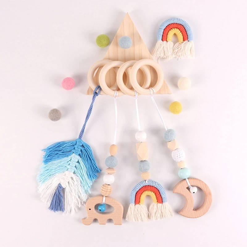 

4 PCS Newborn Sensory Toys Baby Nursing Gifts Handmade Stroller Accessories Hanging Decor Ornament for Infant Activities