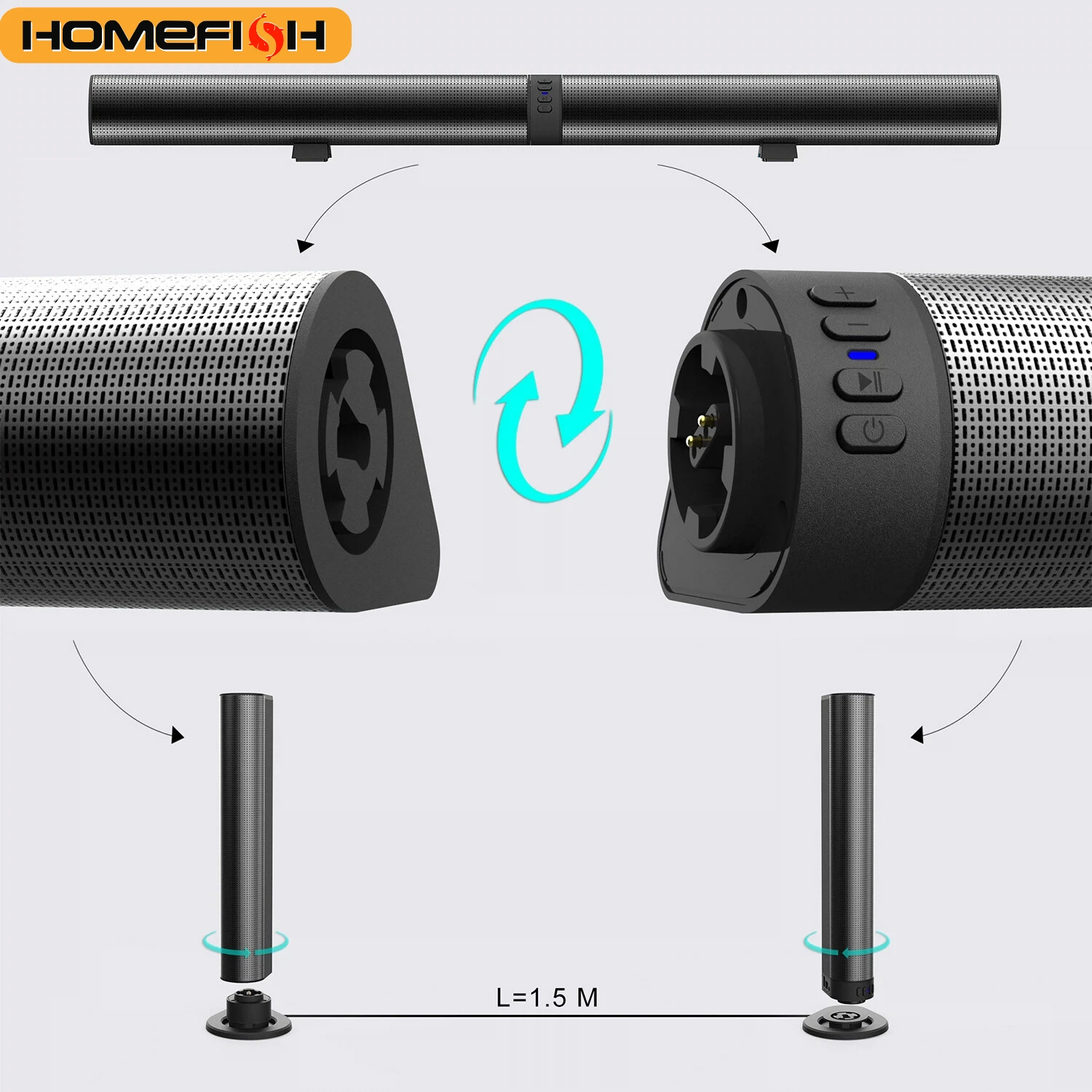 PHONEPACE TV Sound Bars Detachable 2 in 1 Bluetooth 5.3
