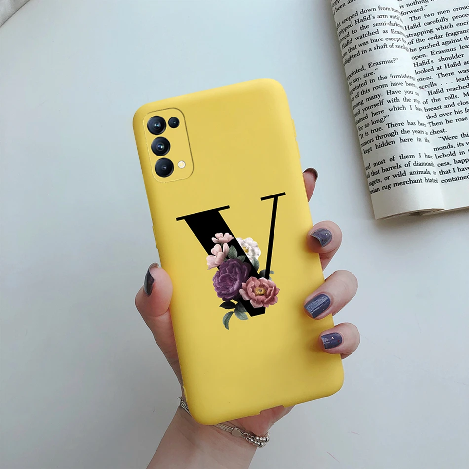 For OPPO Reno5 5G Case Custom Name Gold Letters Silicone Fundas Soft TPU Phone Cover For OPPO Reno 5 Reno5 Pro Find X3 Lite Case