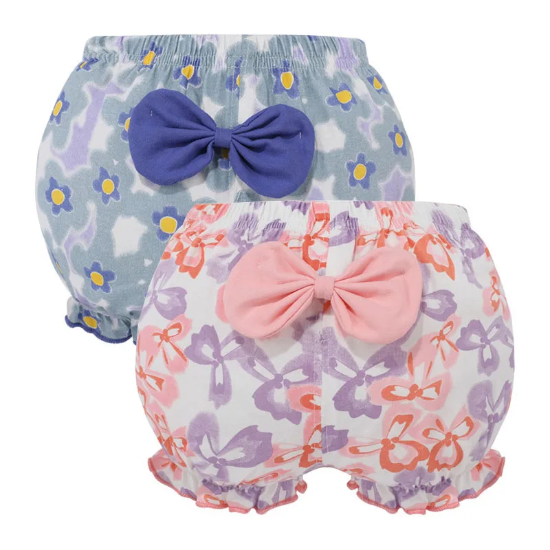 Baby Girl Shorts Cotton Kids Infant Fashion Stripe Bow Panties For 6-24 Months Children High-Quality Underpants 2 Piece/Lot baby cotton panties