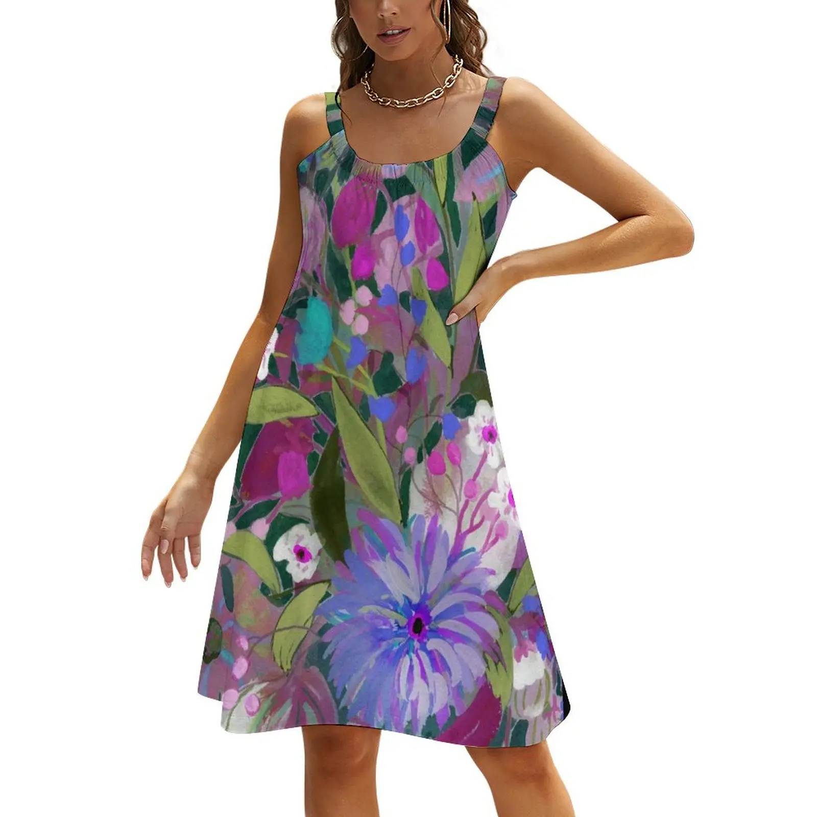 

Moonlight Glory - Pink and Purples Beach Sling Skirt dress for women 2024 Women dresses summer dresses for special events