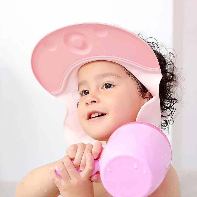 Baby Shower Soft Cap Adjustable Hair Wash Hat Kids Ear Protection Safe Children Shampoo Bathing Shower Protect Head Cover