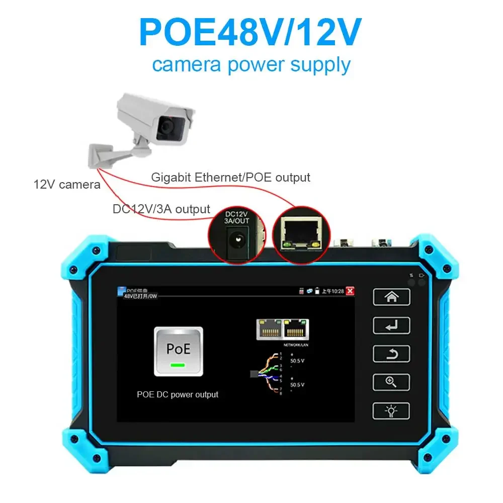 IPC CCtv Tester 5.4 Inch 4K 1080P 8MP AHD CVI TV SDI With Hdmi Vga Input Monitor IP Camera