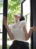 American Ballet Sle White V-ne ort Sve T-irt Women's Summer New Slim Sweet Spicy ort Top Faionable Commute
