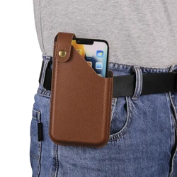 Elegant Leather Phone Belt Clip Case Holder - Stylish Waist Bag Cover for L(6.7 Inch) (Brown)
