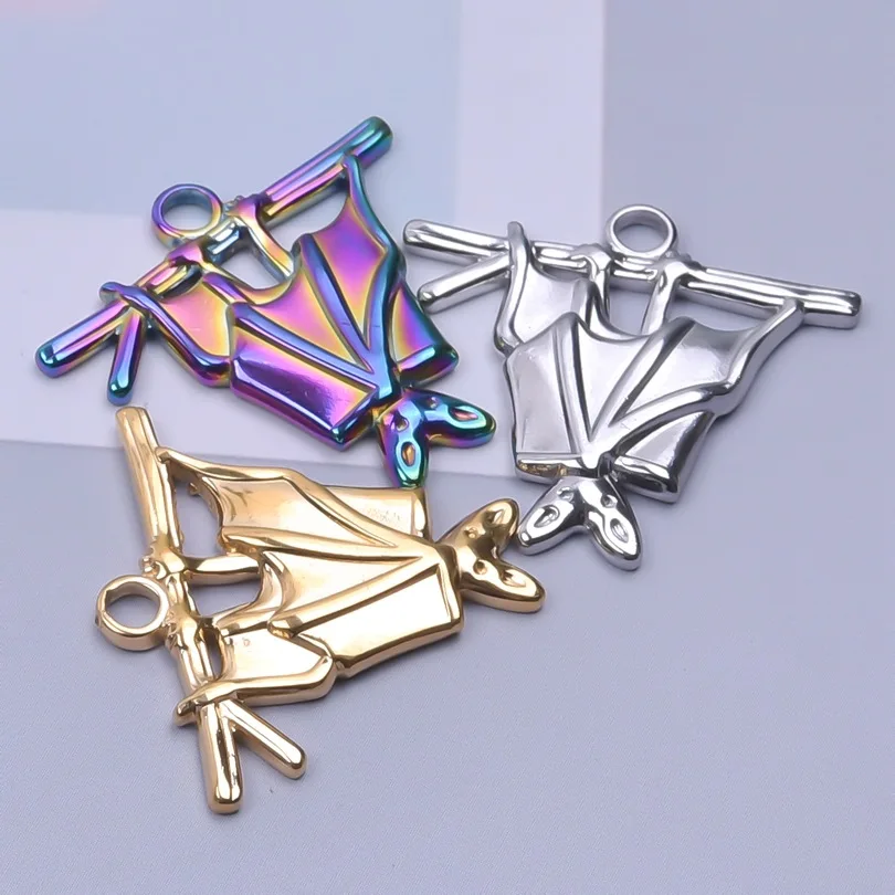 

WZNB 5Pcs Bat Charms Vampire Dracula Stainless Steel Pendant for Jewelry Making Diy Earring Necklace Accessories Wholesale