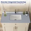 36 Inch Bathroom Vanity Top with Undermounted Rectangular Ceramic Sink & Backsplash,  Single Pre-drilled Hole 4