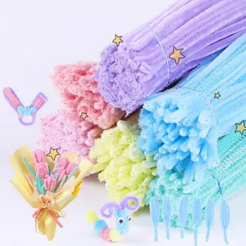 DIY 장식용 공예 파이프 클리너, 다채로운 플러시 파이프 클리너, 공예 키트, 유연한 셔닐 줄기 만들기, 어린이용 아트, 200 개