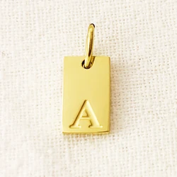 Elegant Stainless Steel Alphabet Charm Pendant for Necklaces - Engraved Lettering Women's Fashion Accessory (A)