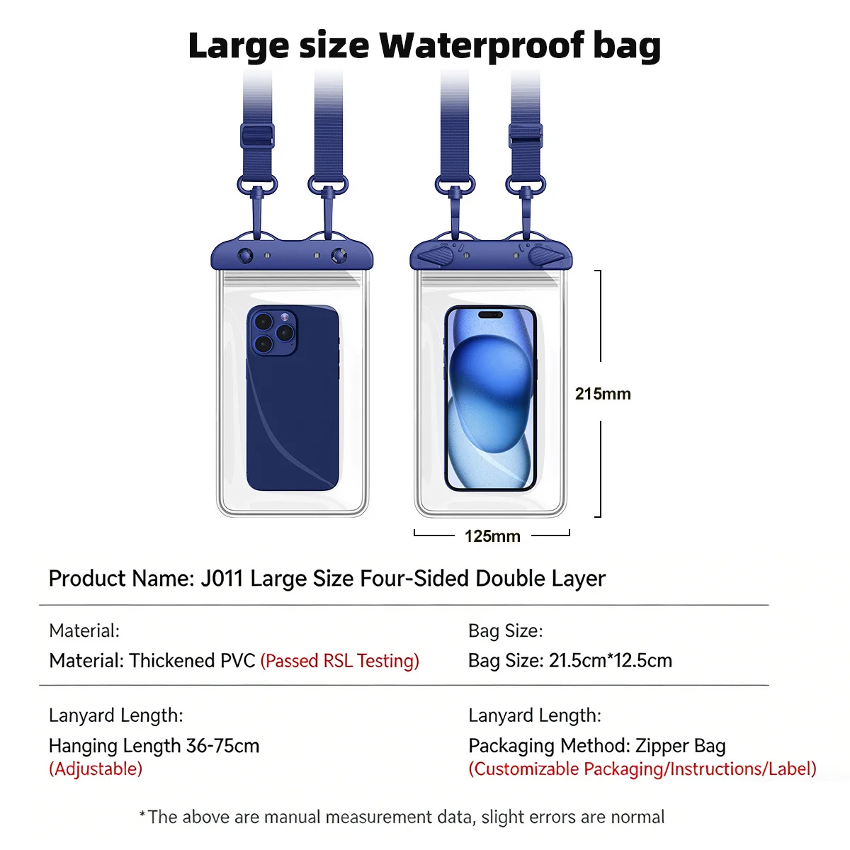 Waterproof Phone Pouch with Lanyard - Universal Swimming and Dry Bag