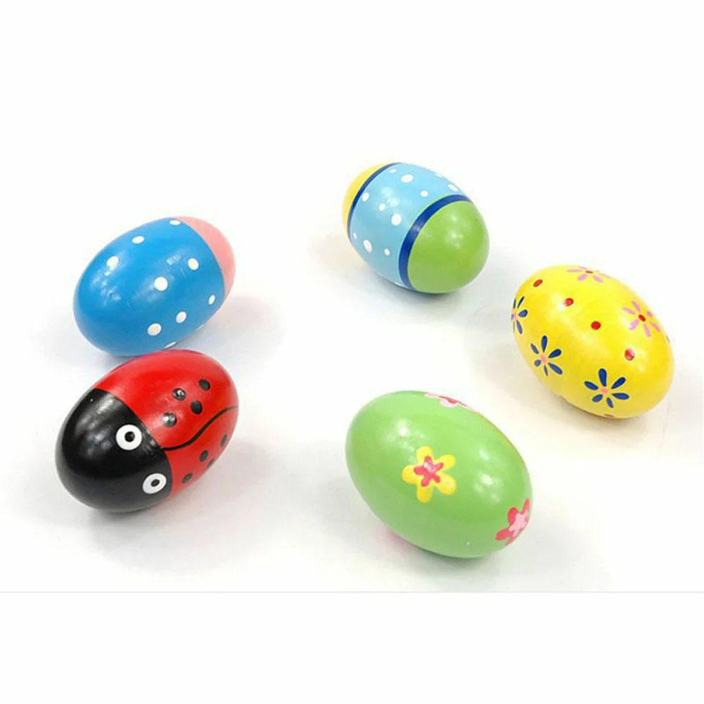 Drum Percussion Accessories Music Shaker Egg Wooden 1 Pc Baby Colorful Durable Handy Musical Percussion Rattle Replacement Classroom Musical Instrument