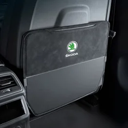 Deluxe Suede Leather Car Anti - Kick Back Protector Mats | Premium Auto Accessories (1pc - black)