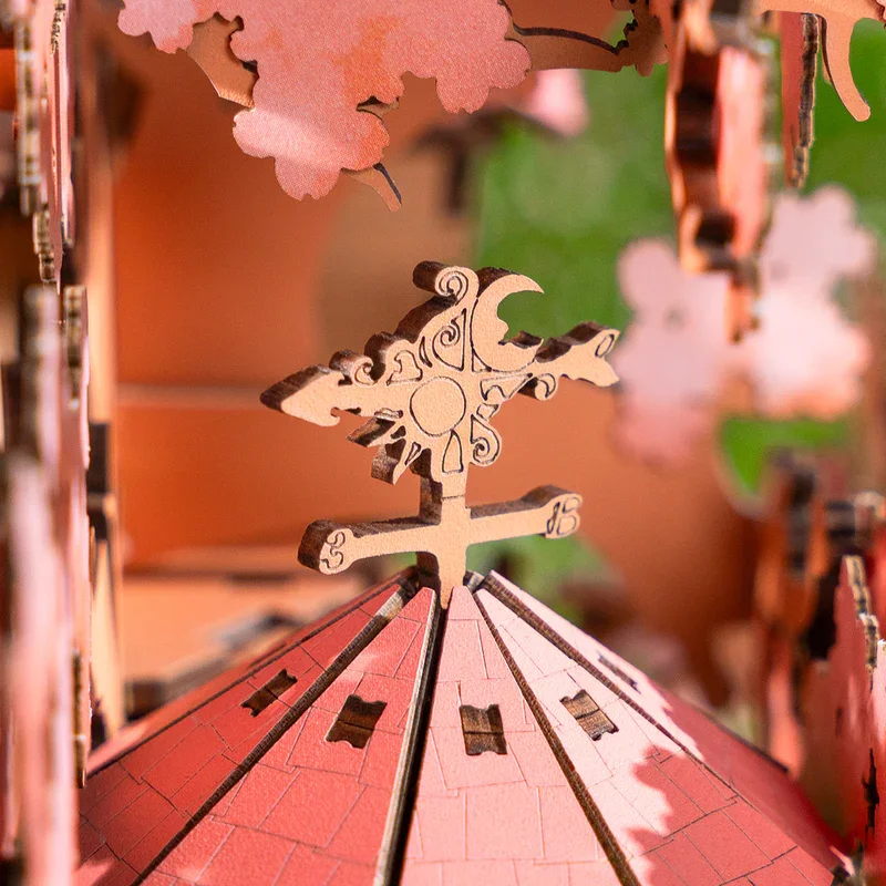 Robotime Rolife Sakura Tree House Model Kits 3D Wooden Puzzles Home Decor Gift Women Girls Boys for Adults 5