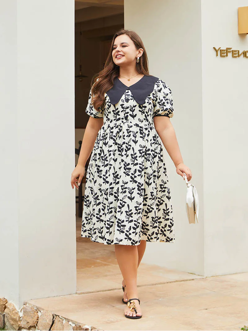 Elegant Chiffon Big Size Dress Women Short Sleeve White Floral Ladies Long Dresses Plus Size Maxi Dress For Women Summer 2023