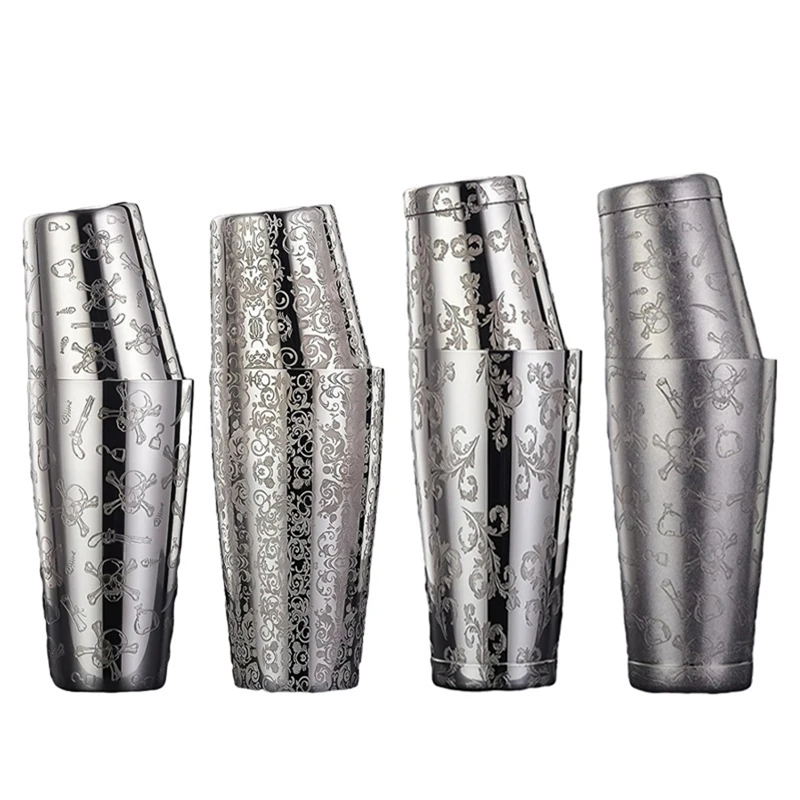 

Cocktail Shaker Boston Shaker Stainless Steel Engraving Shakers Bar Shaker Bar Accessories Bartender Tools For Home And Bar