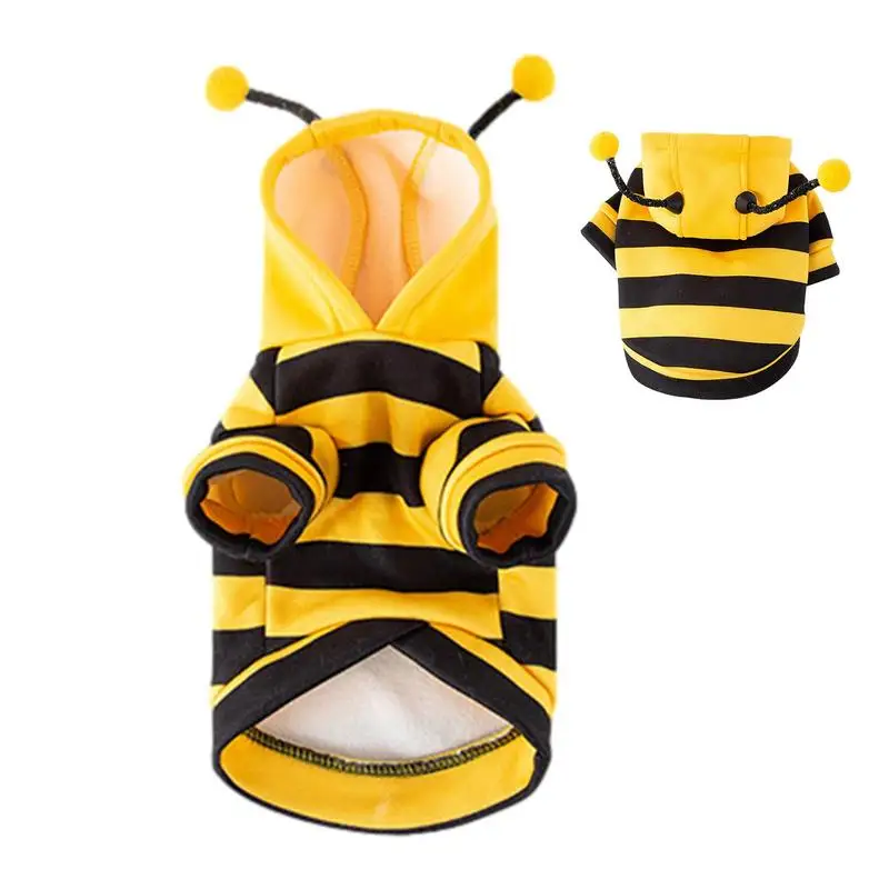 

Dog Bee Costume Pet Bee Halloween Hoodies Soft Cat Holiday Cosplay Warm Clothes Funny Outfits Clothes for Dogs Kitten Puppy