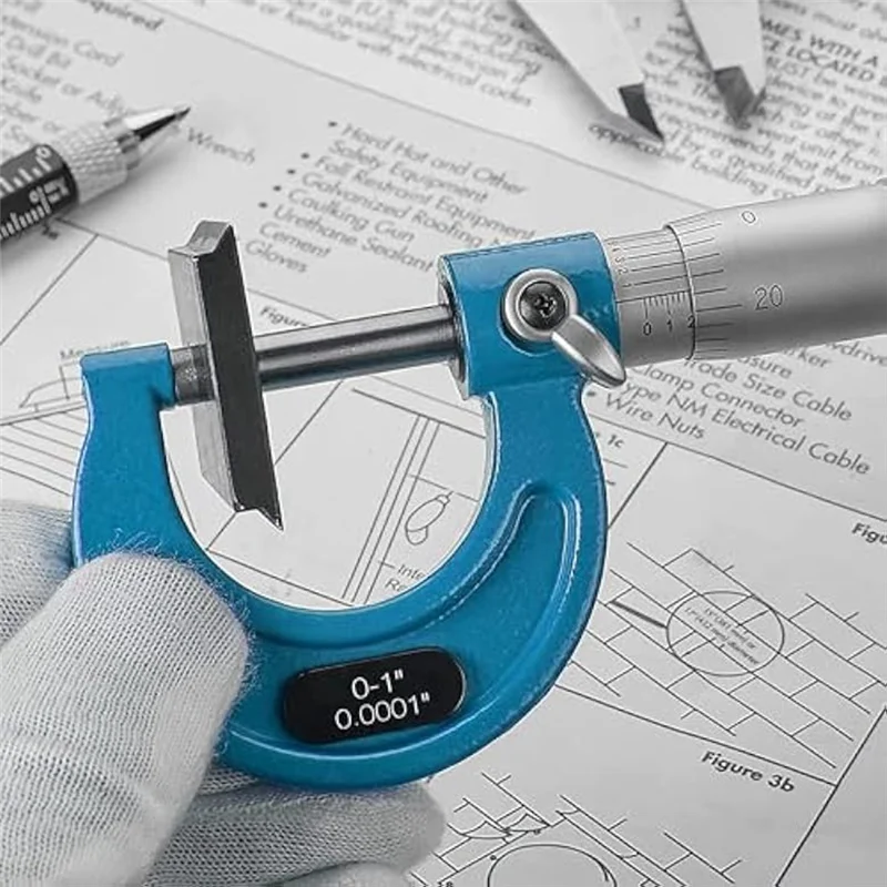 AB15-외측 마이크로미터, 0-1인치 기계공 마이크로미터, 0.0001인치 눈금 마이크로미터 세트, 정밀 마이크로미터 기계공 도구