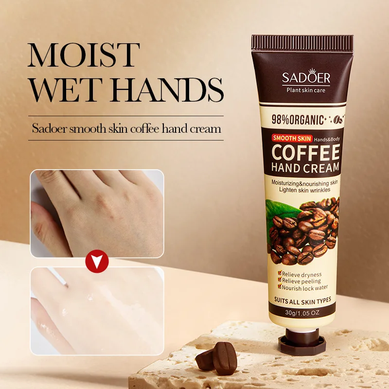 SADOER Coffee Hand Cream Moisturizing Whitening Anti-aging Anti Wrinkles Hydrating Hands Skin Care Products