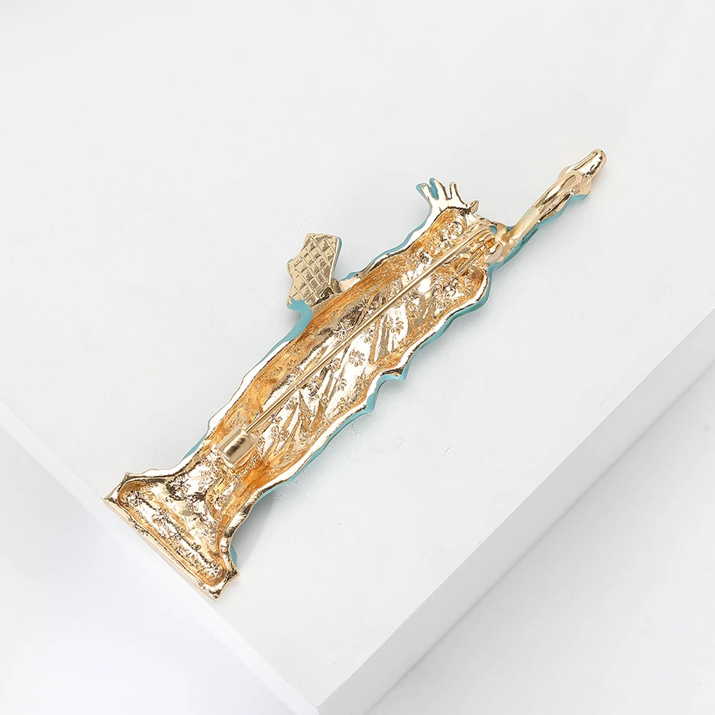 Zinc Alloy Statue of Liberty Enamel Brooch Pin