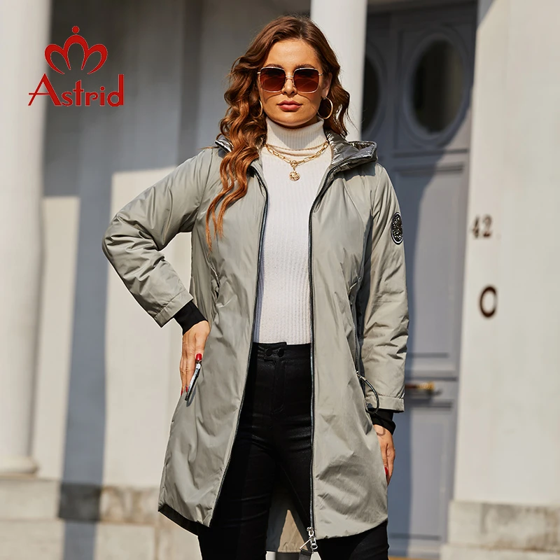 Aster D abrigos de primavera para mujer, parkas largas cálidas con cremallera y bolsillos acolchados, talla grande, AM 2022, 9349| - AliExpress