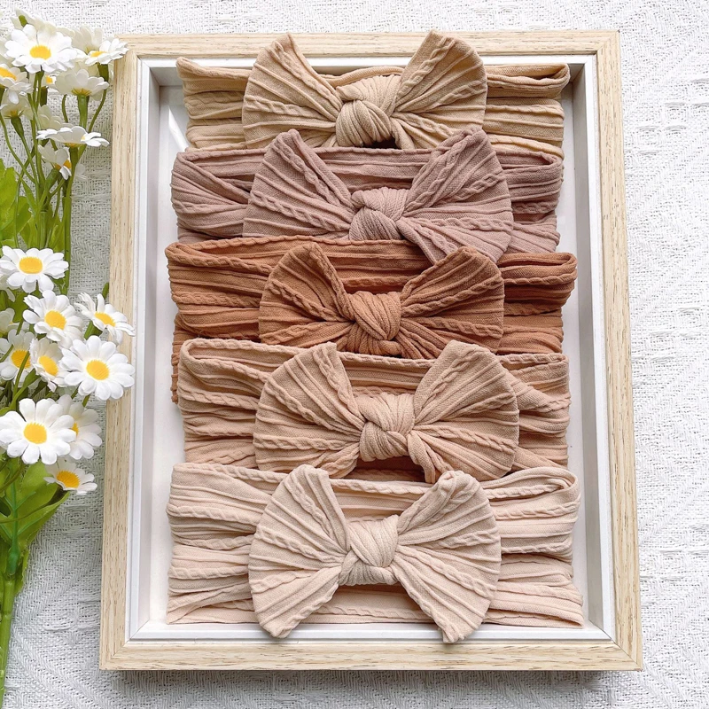 

5PCS Baby Girl Headband Nylon Bows Kids Hair Accessories Infant Turban Headwear Toddler Newborn Head Band for Girls Boys